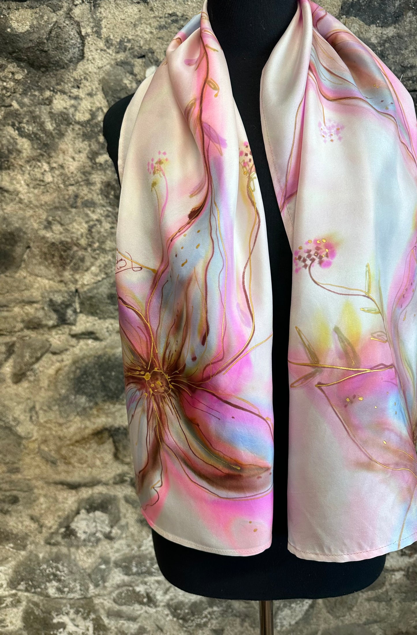 Lorshadesign hand painted silk scarf collection