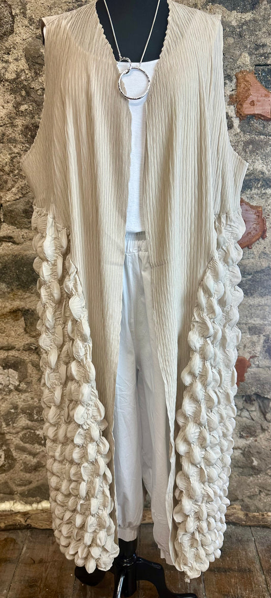 “Olivia “ Italian statement contemporary full length natural stone waistcoat