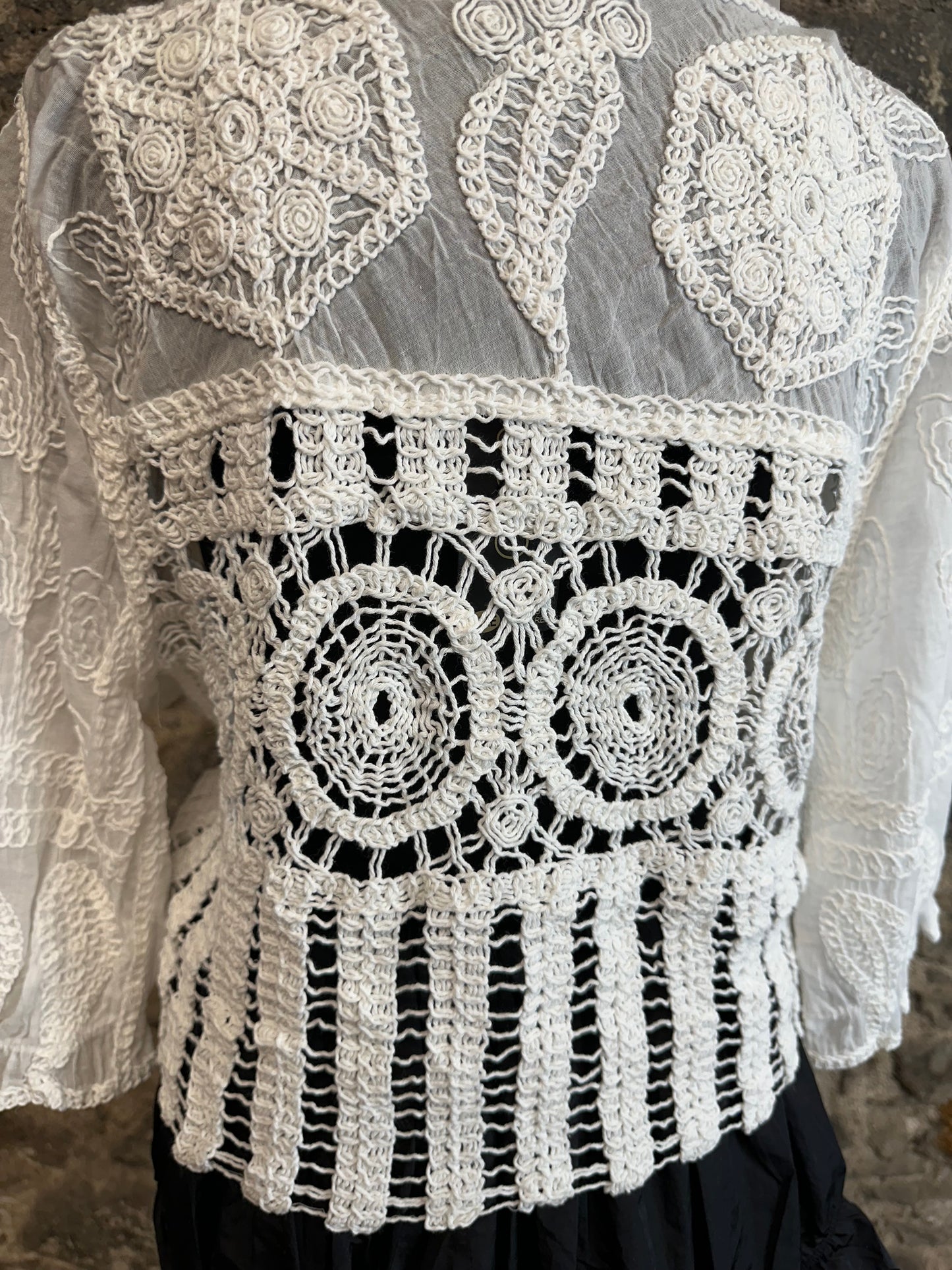 “Stevie “ natural Italian crochet cover up