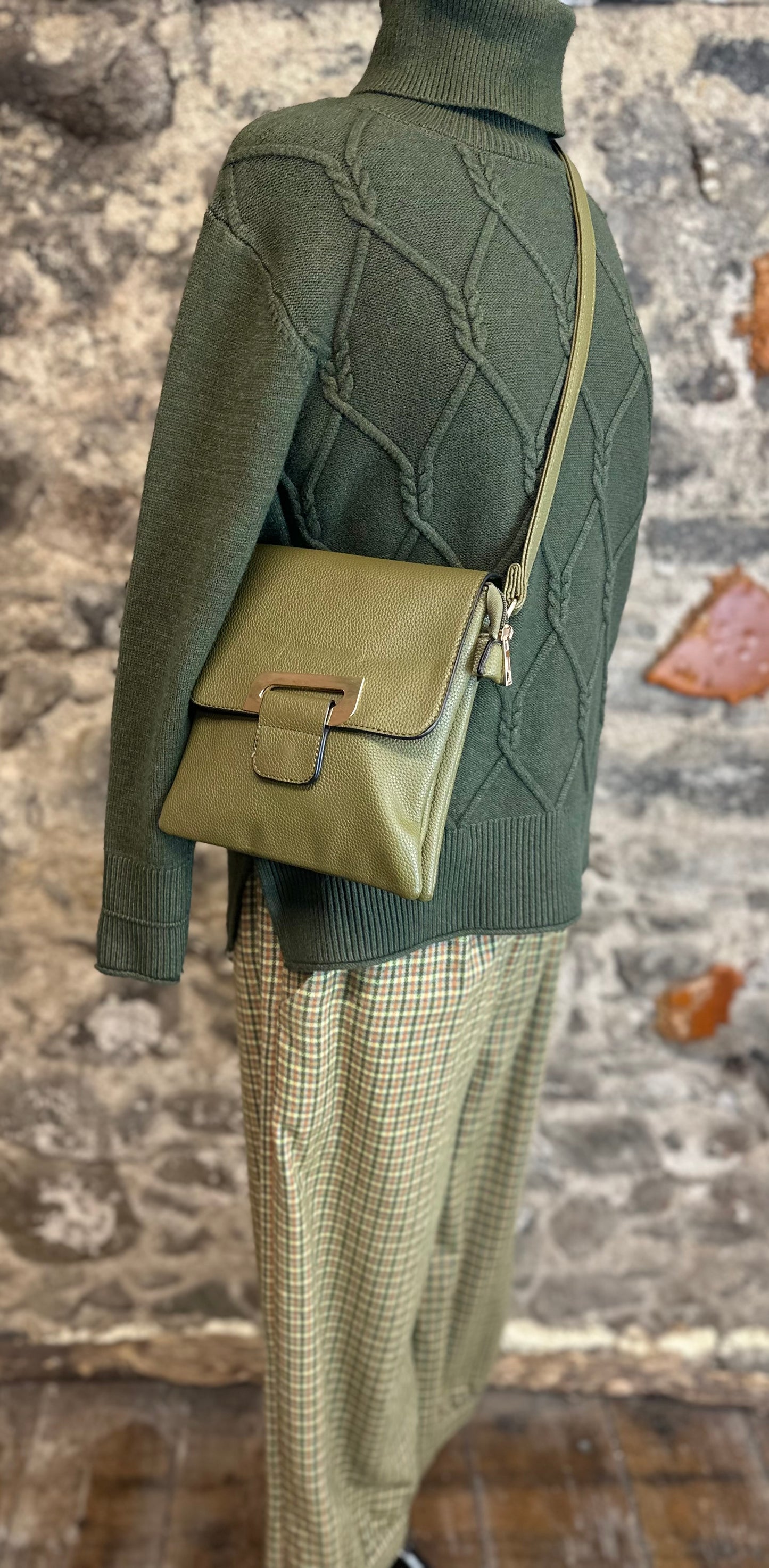 “Estelle “ sage green vegan crossbody