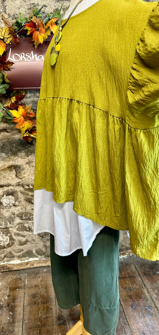 “Rachel “ Italian saffron smock tunic