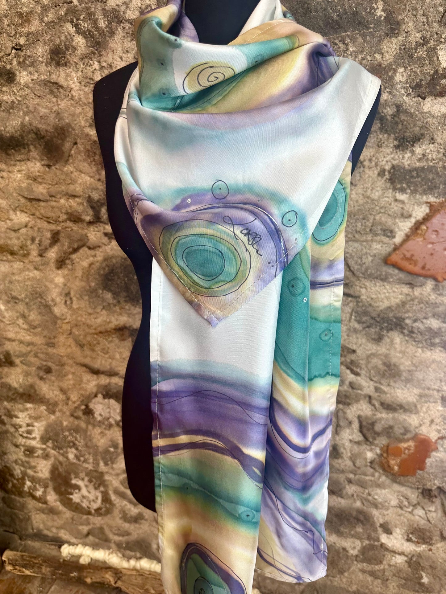 Lorshadesign Handpainted silk scarf
