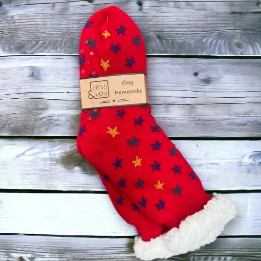 “Cosey “ long fur lined slipper sock