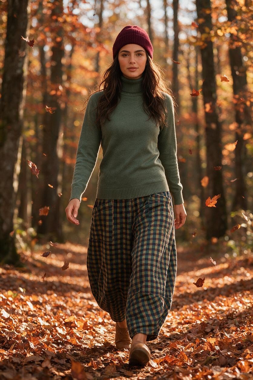 Ciara forest green Italian high neck knit