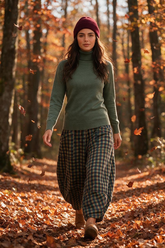 Ciara forest green Italian high neck knit