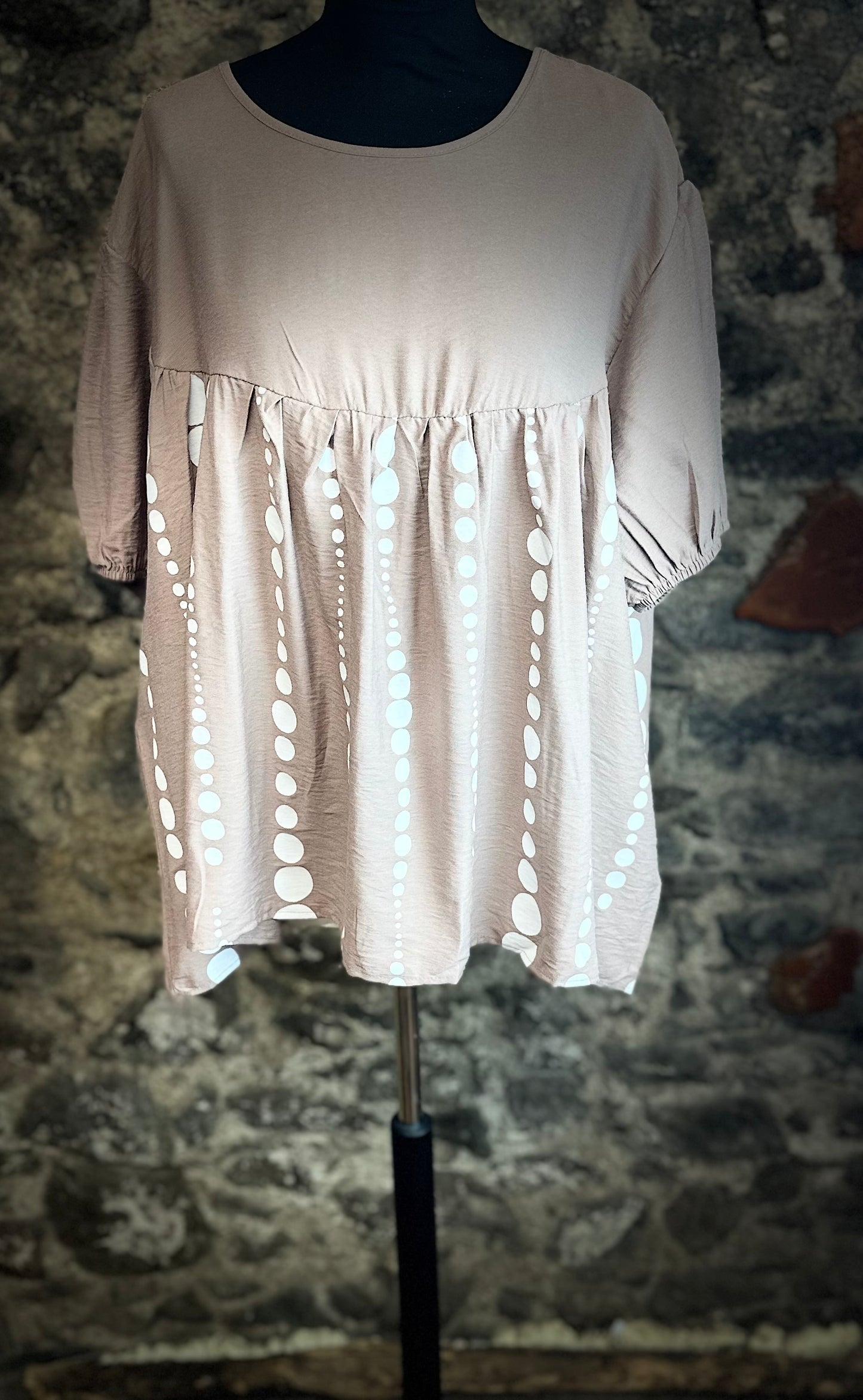 “Davina “ Italian mocha empire line tunic