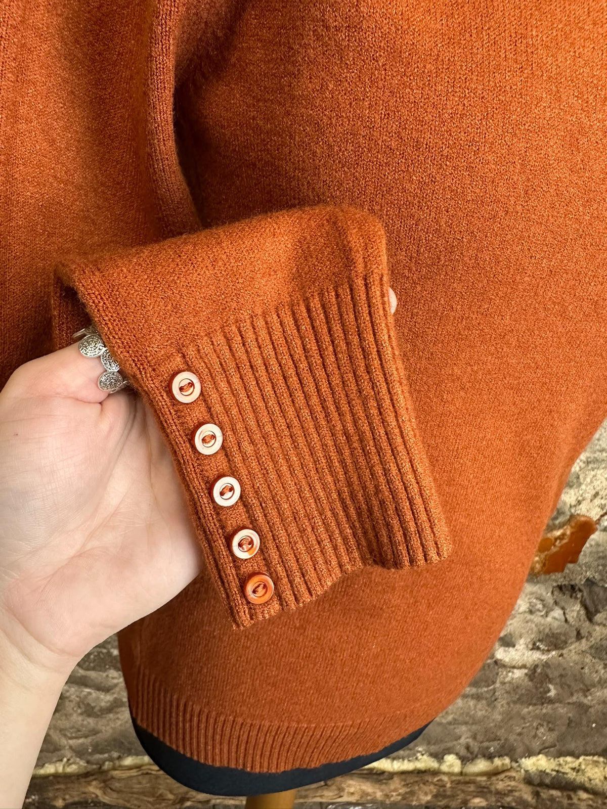 Ciara ..autumn rust Italian high neck soft knit