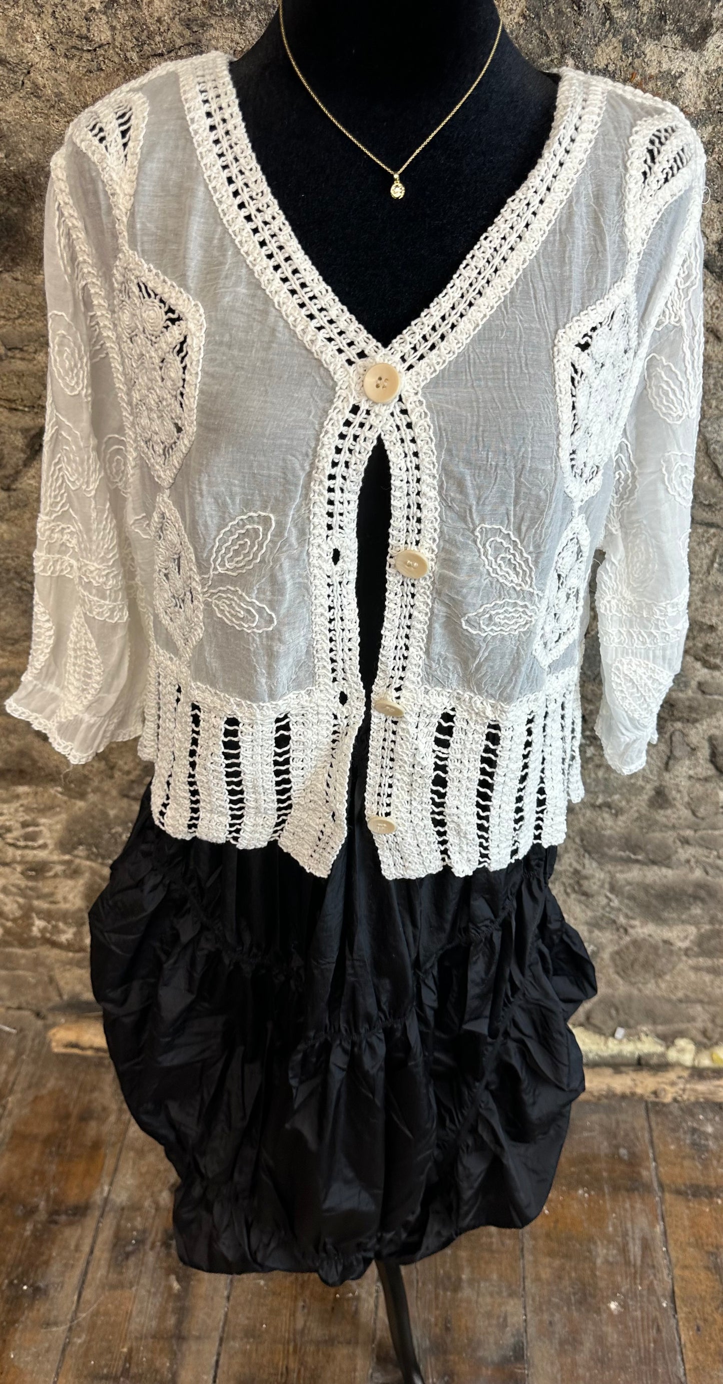 “Stevie “ natural Italian crochet cover up