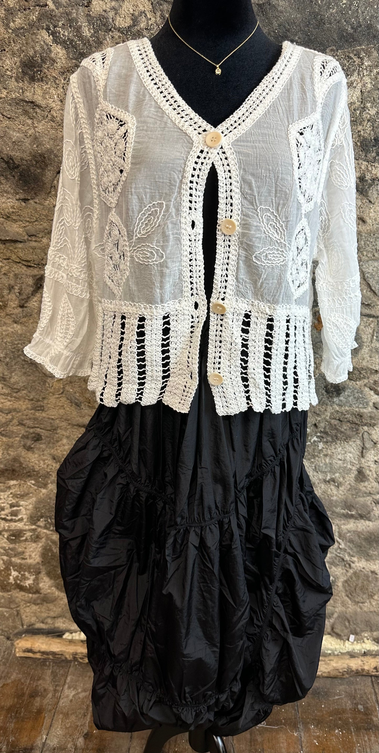 “Stevie “ natural Italian crochet cover up