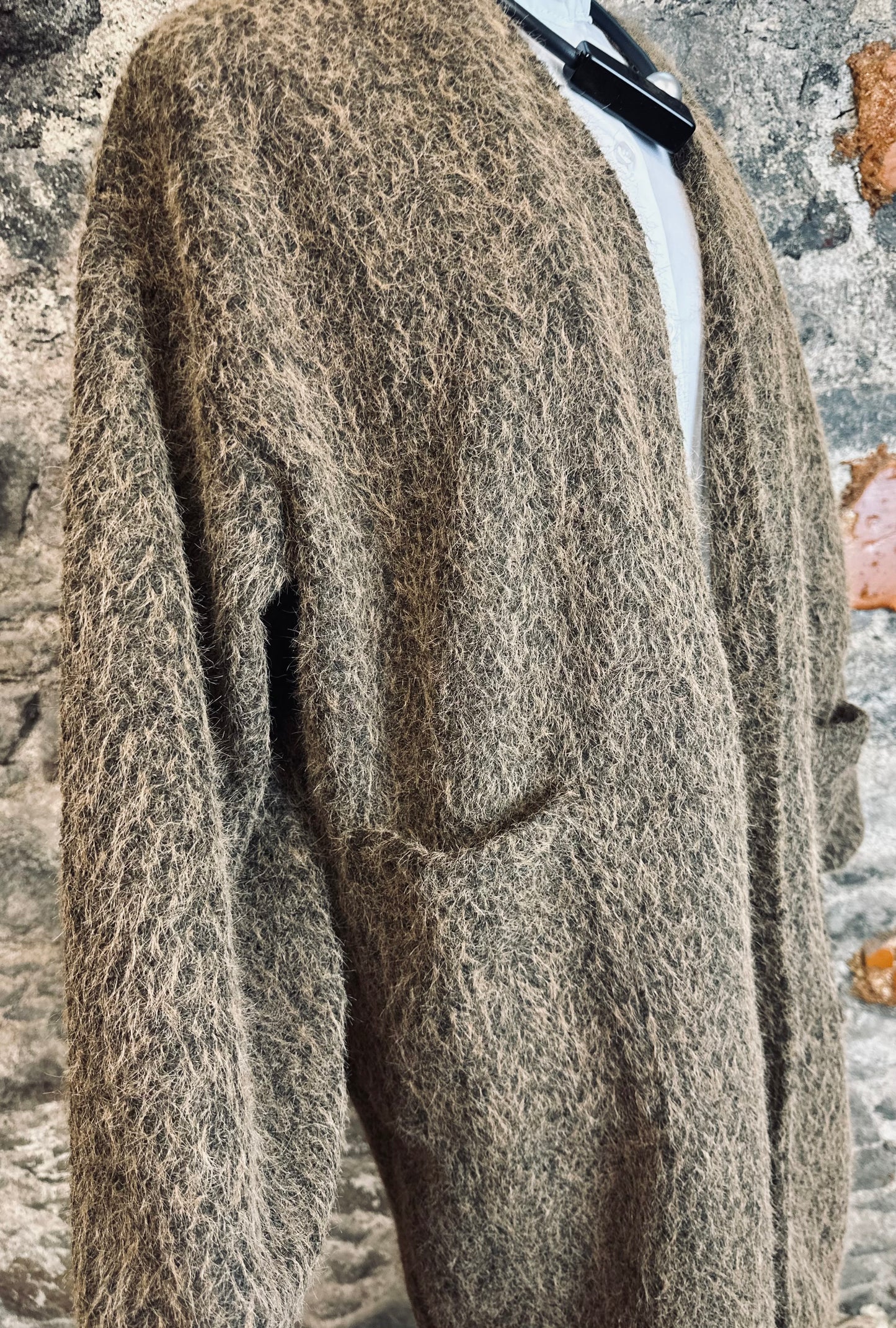 “Kiera “bronze chocolate fleck Italian kimono super cosey full length shacket