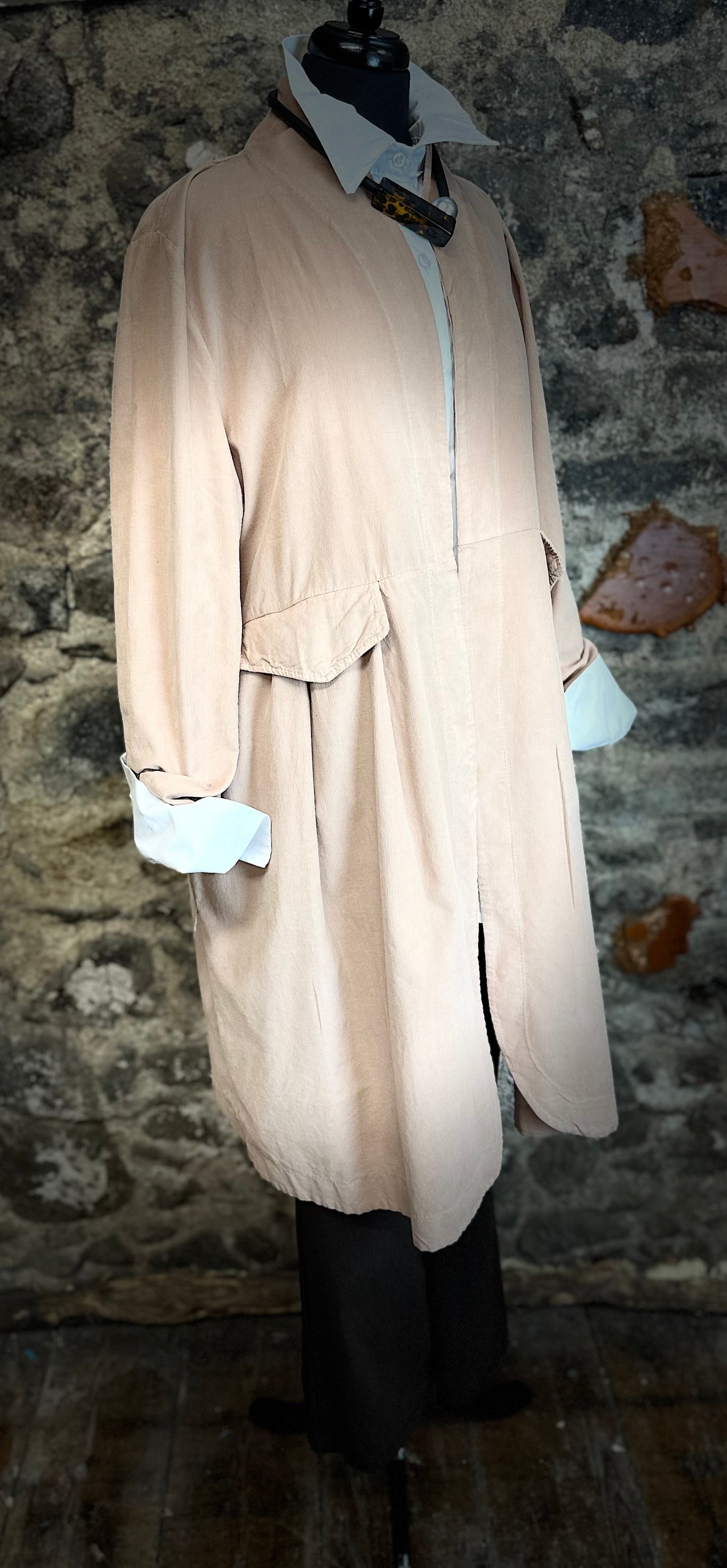 “Terri “ natural  Italian  pin corduroy dress coat