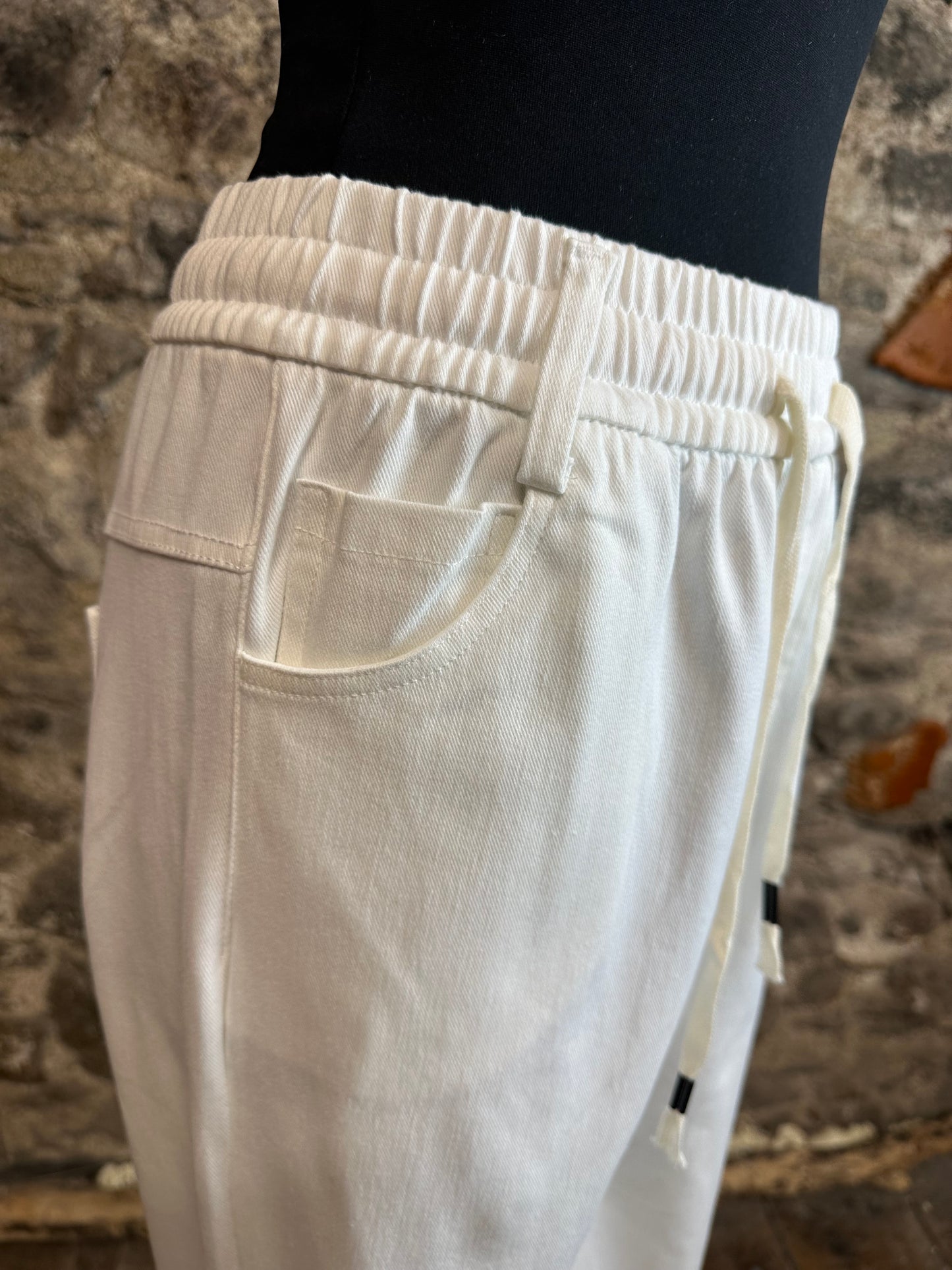 “Yvette “ ivory straight leg Italian trouser