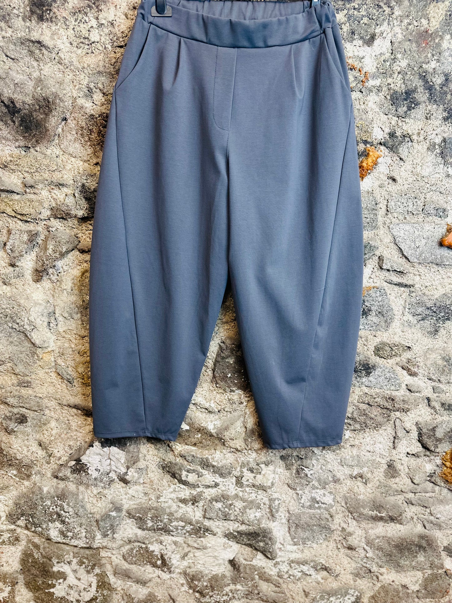 “Lottie “ charcoal grey Italian barrel leg cocoon trouser