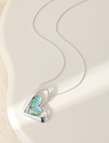 Beautiful statement resin and silver plated heart
