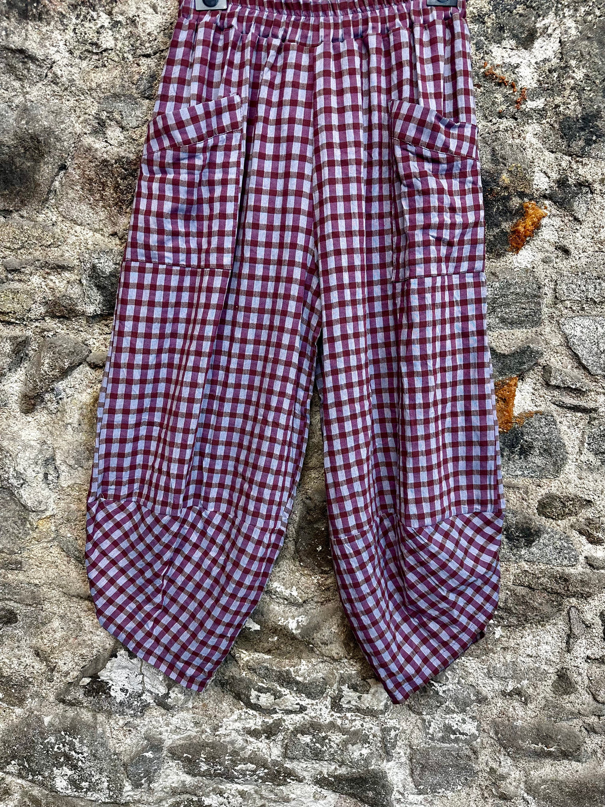 “Riley “ dusky pink and chocolate Italian cocoon trousers