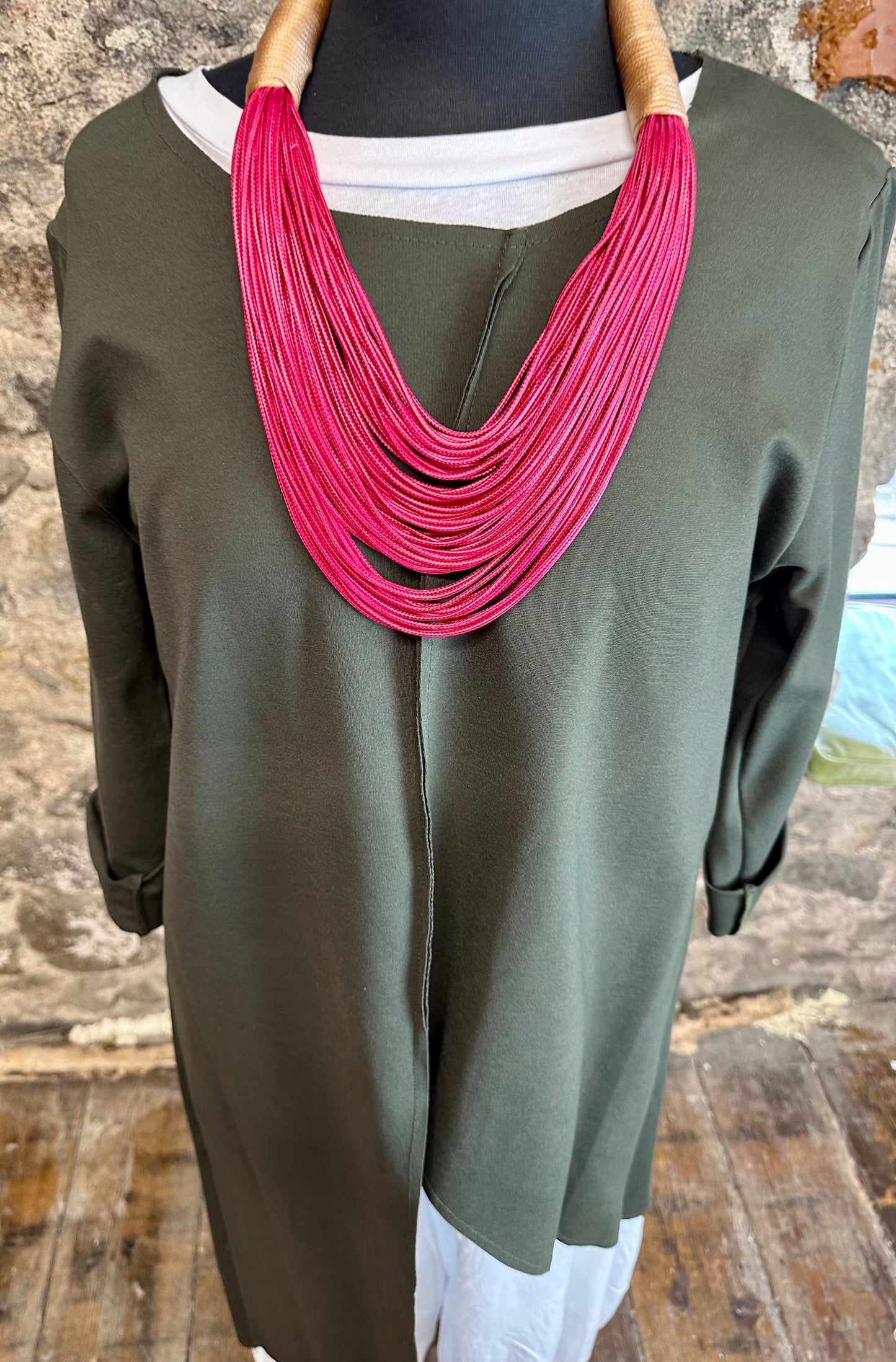 “Mayla  “ forest green asymmetric Italian tunic
