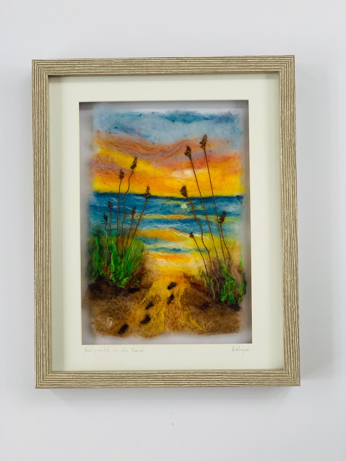 “Foot prints in the sand “ by Christine Magee