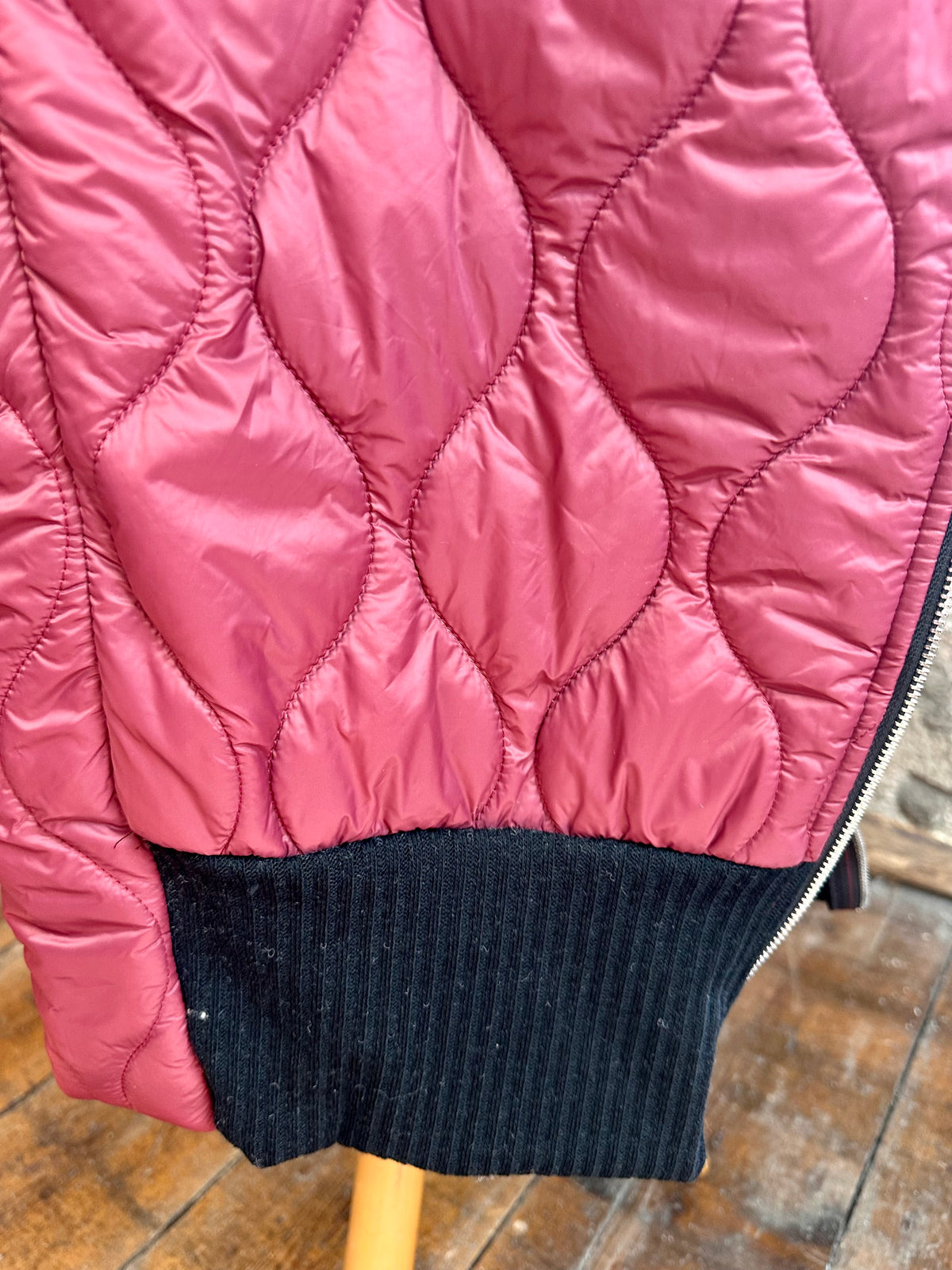 “Maisie “ Bordeaux  quilted Italian long length gilet