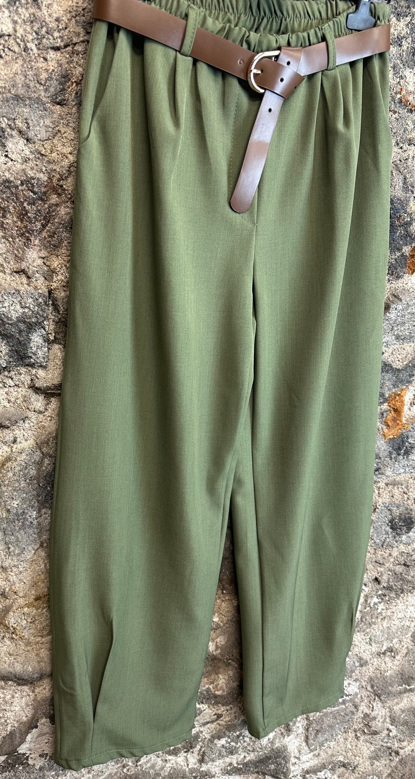 “Mary Beth “ sage green Italian pintuck dress trouser