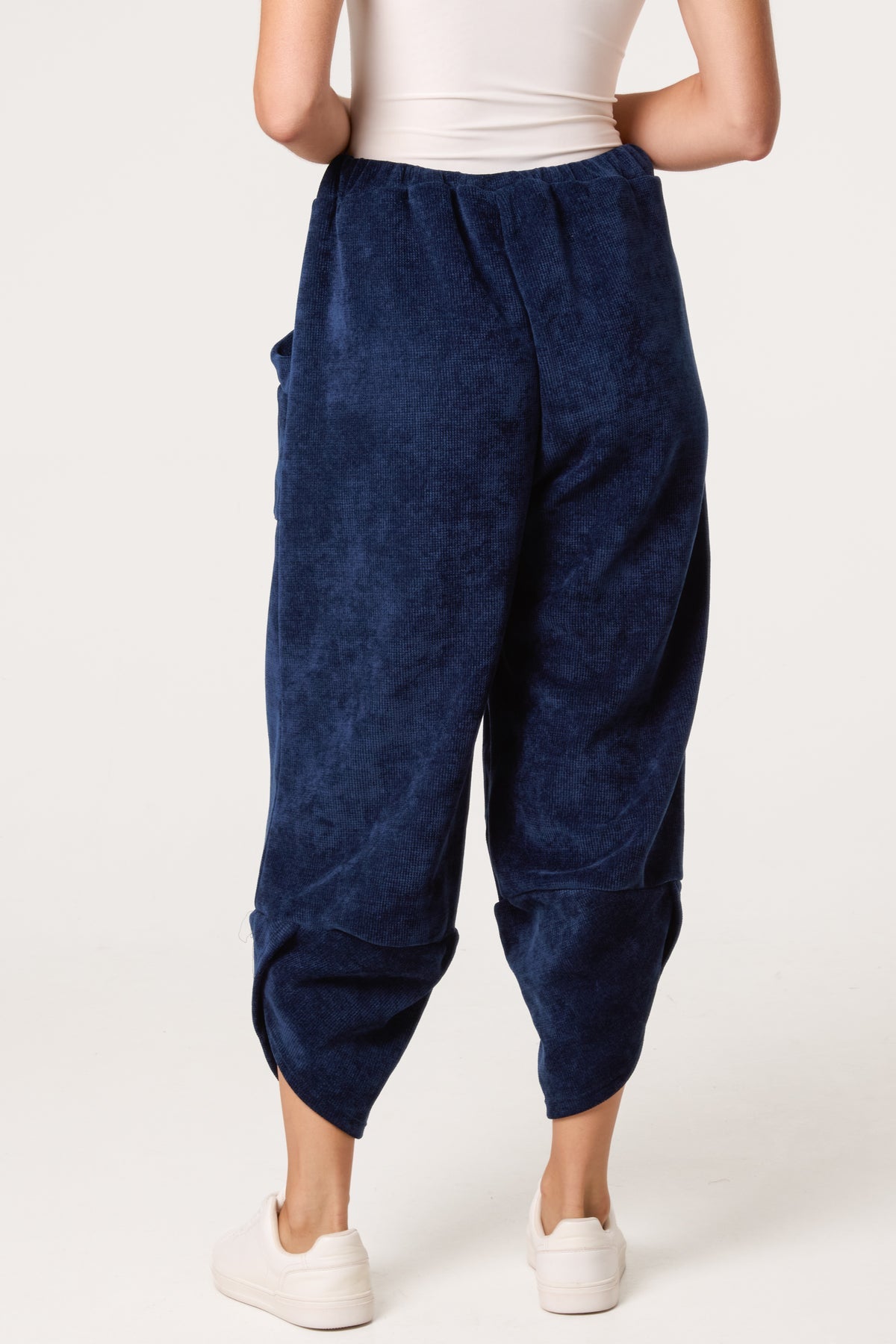“Riva “ deep indigo navy chenille Italian jogger