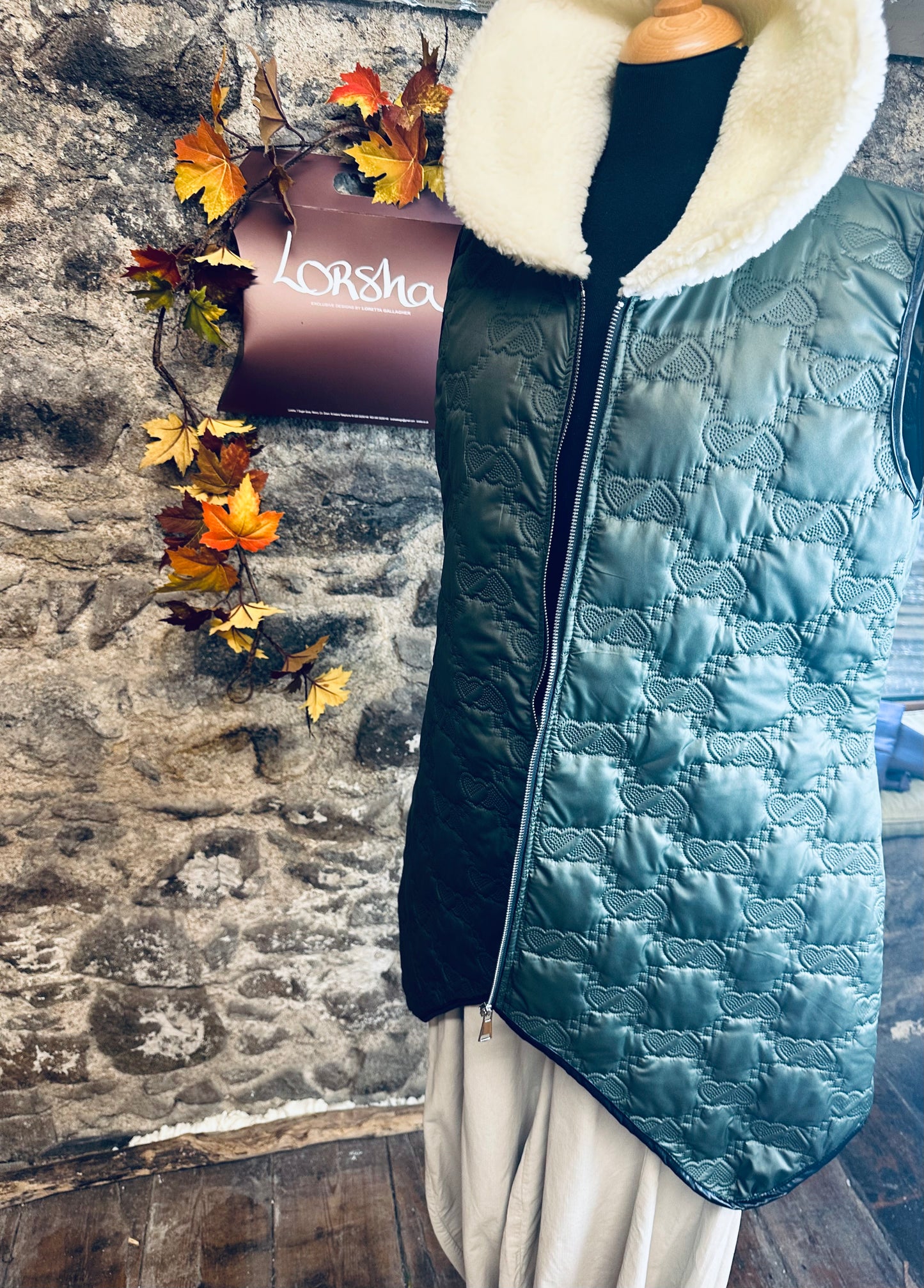 “Jennie “ forest green Italian gilet