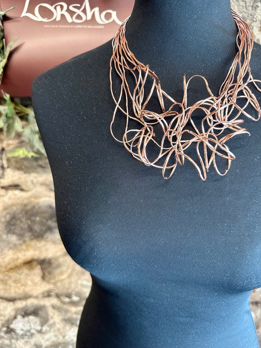 Lorsha rose gold curly statement neckpiece