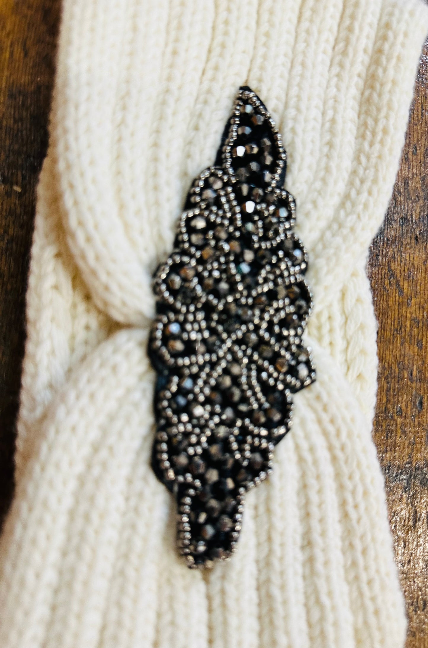 Winter white embellished head band