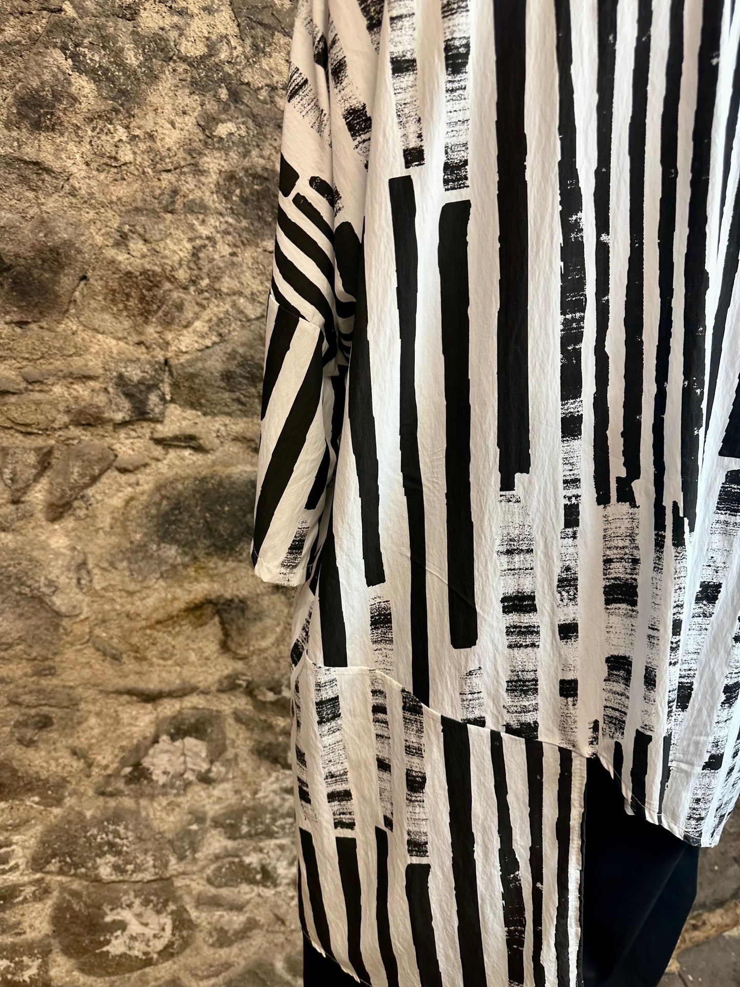 “Bella “ monochrome Italian irregular tunic