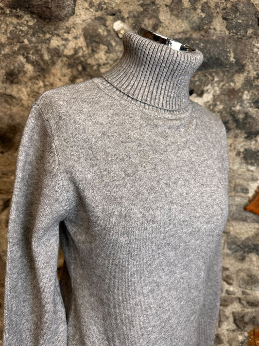 Ciara ..mocha /grey high neck Italian knit high neck