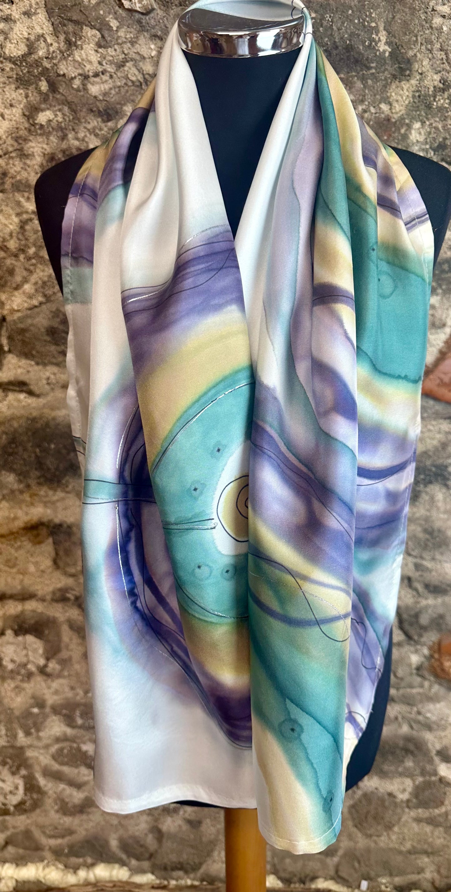 Lorshadesign Handpainted silk scarf