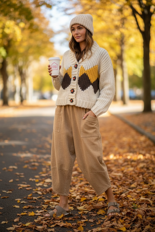 “ elkie “ chenille Italian jogger orchre