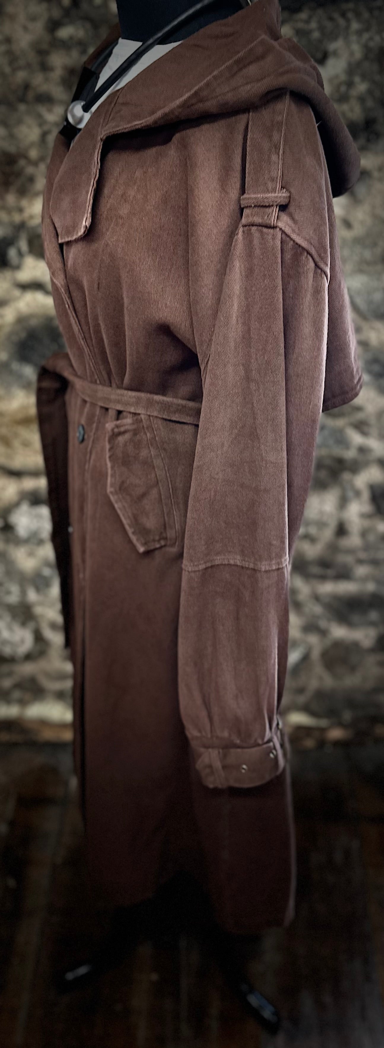 “Felicity “ coco brown hoided Italian trench coat