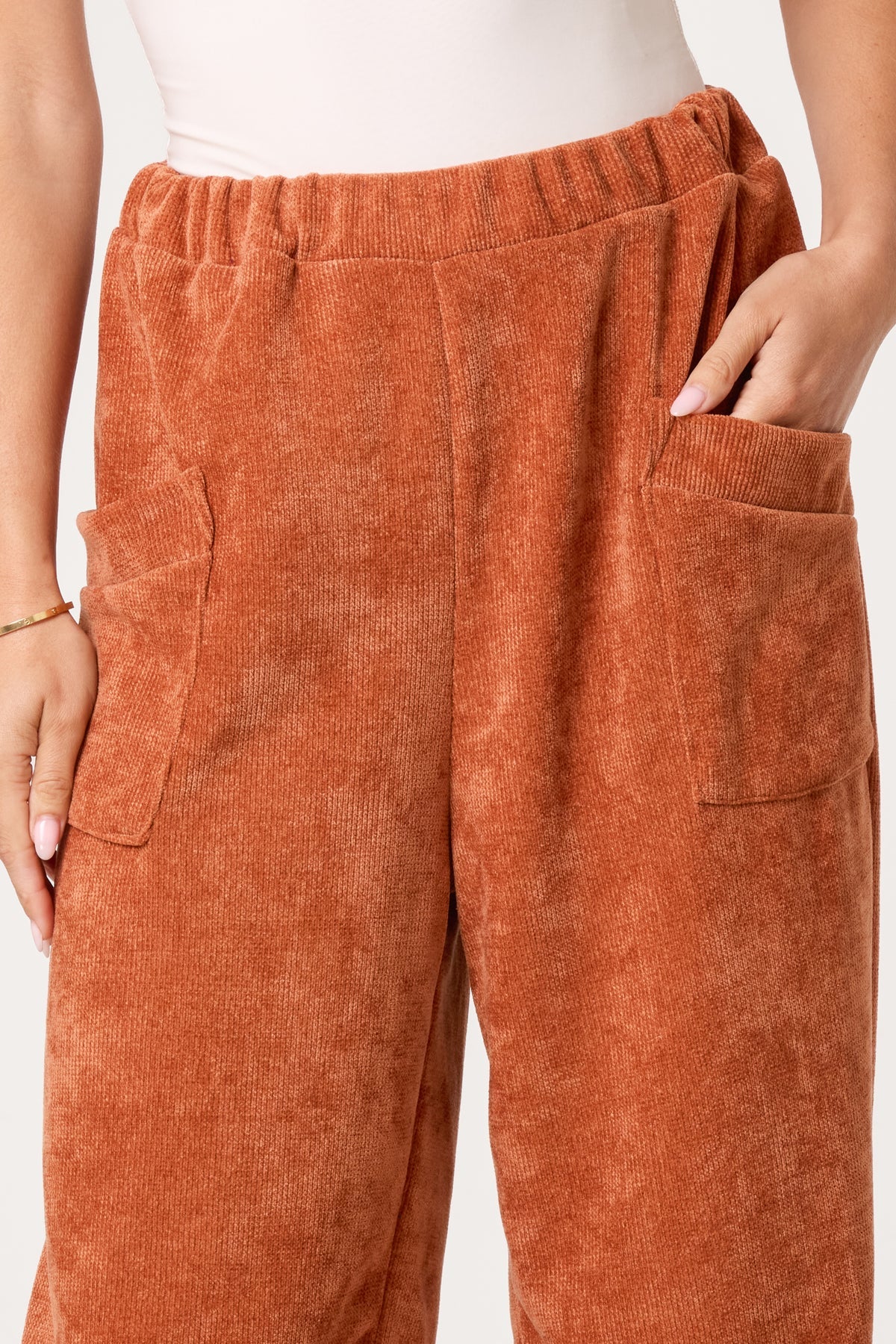 “Riva “ Chennille velvet feel bronze Italian jogger