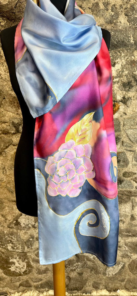 Lorsha Handpainted twill scarf