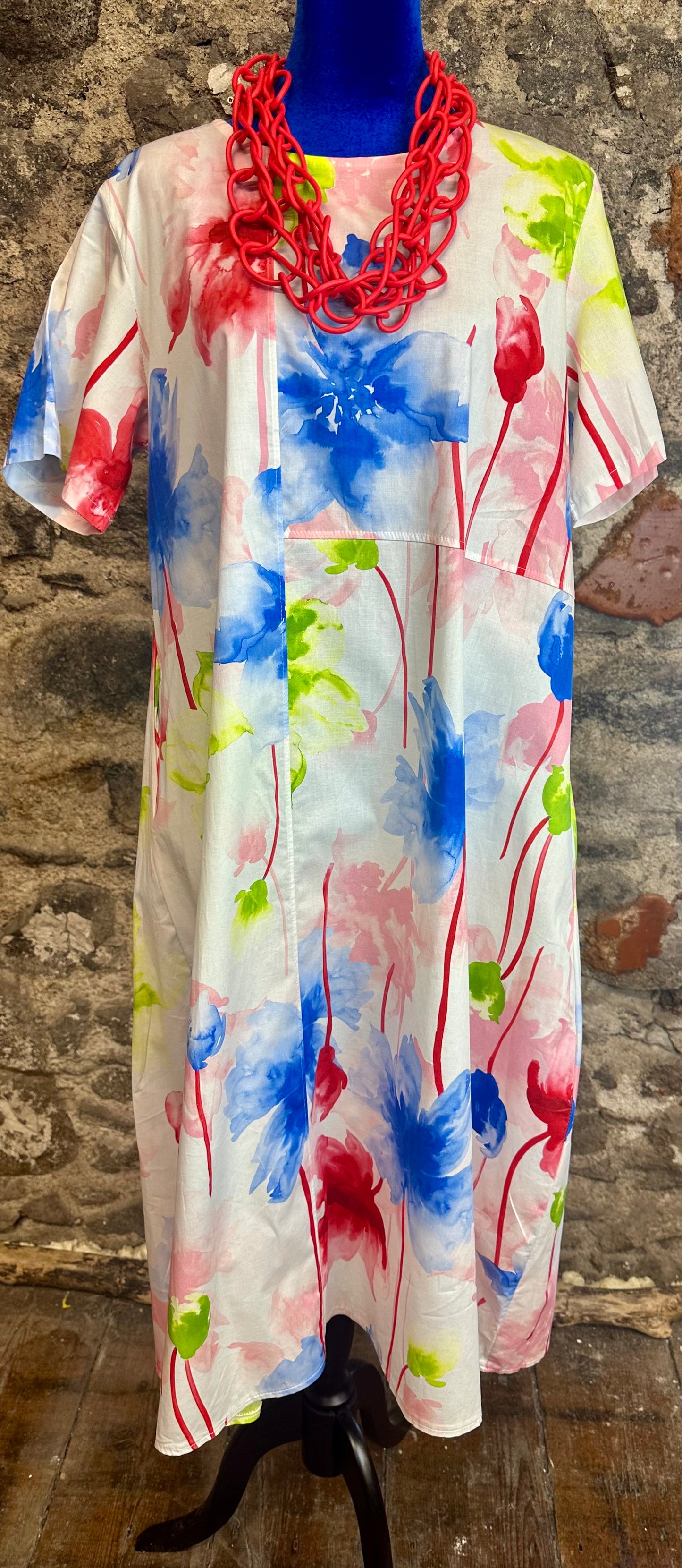 Italian watercolour bloom dress tunic