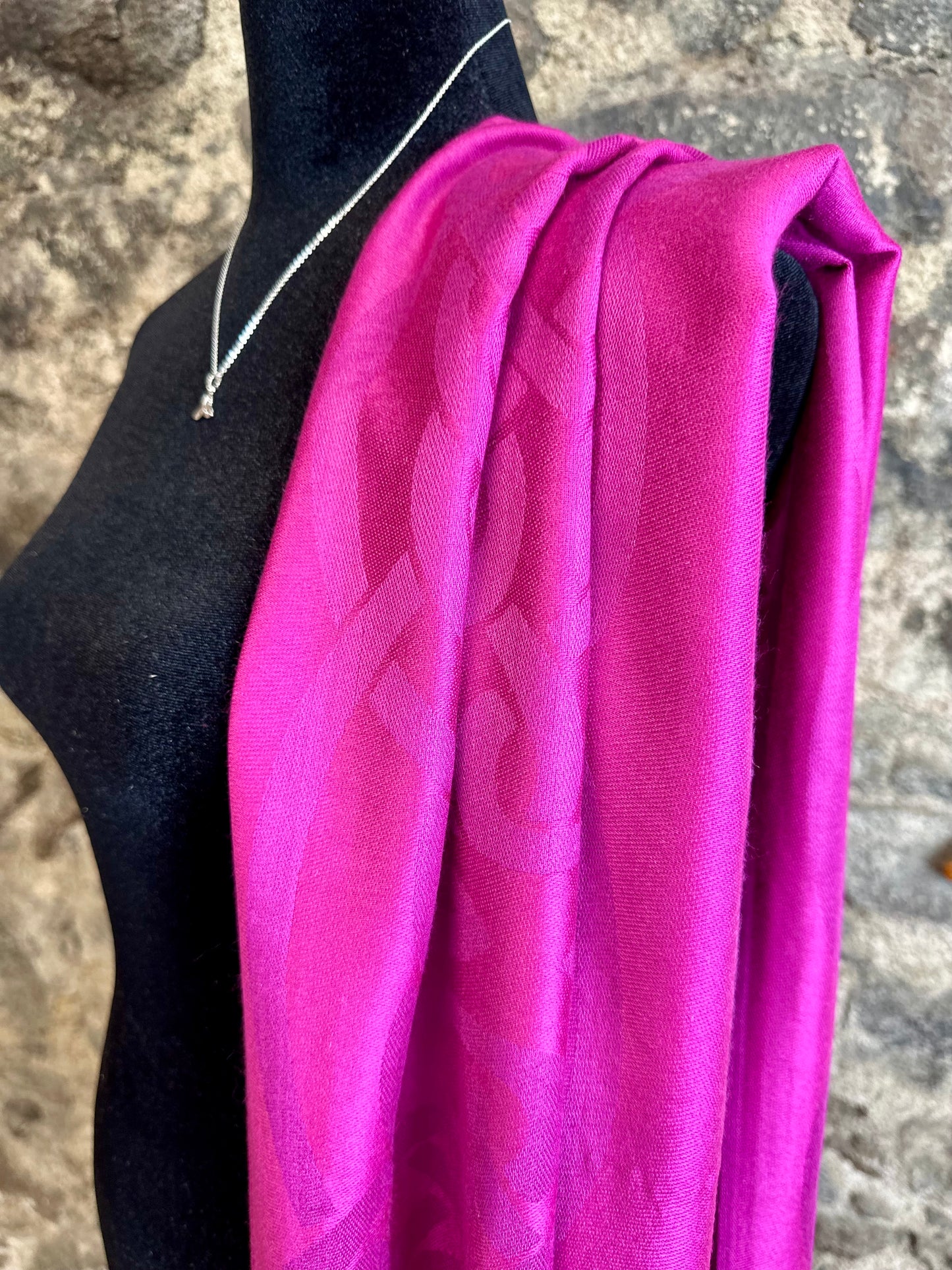 Fuschia heritage Irish designed knotwork pashmina