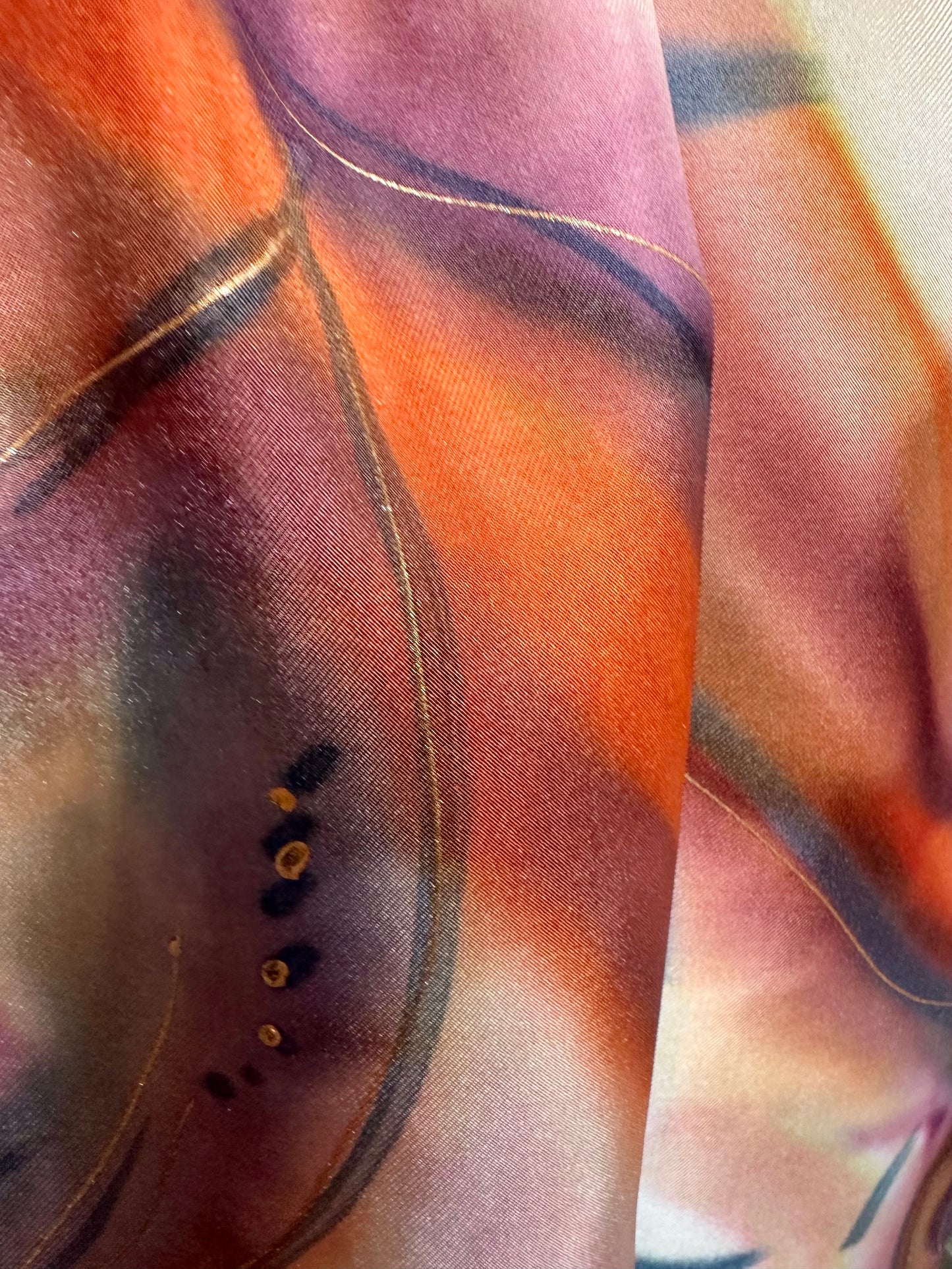 Lorshadesign Handpainted twill silk scarf