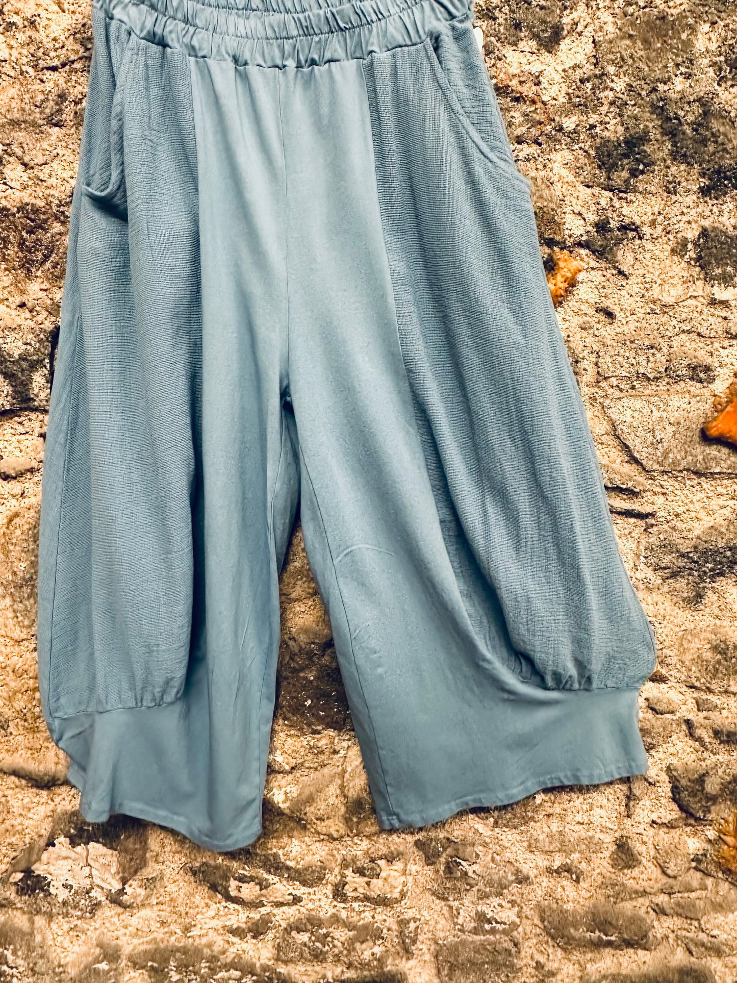 “Florence” cloudy blue Italian linen /cotton culottes