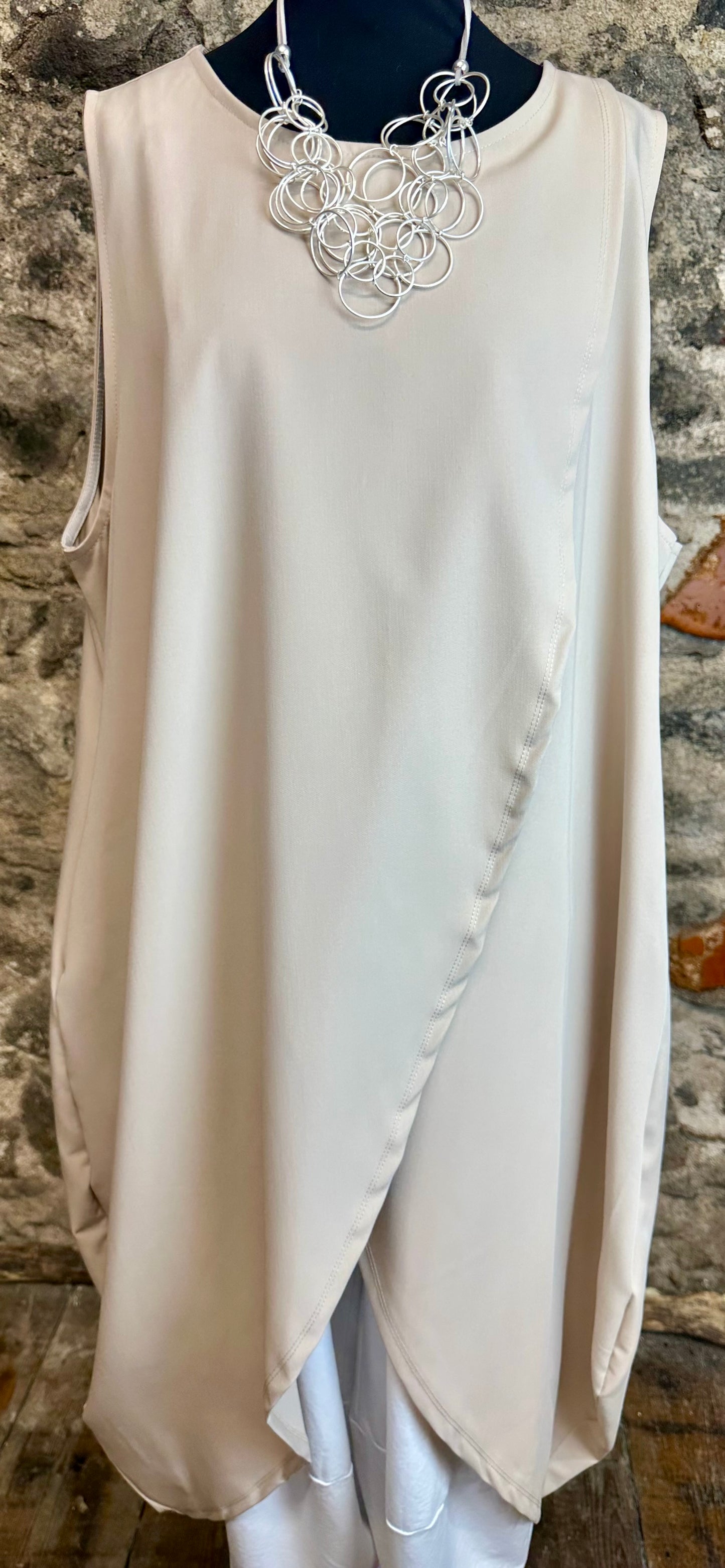 “Sunita “ classic camel Italian wrap tunic