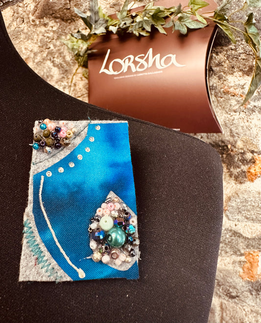 Lorsha Design Handpainted silk brooch pins