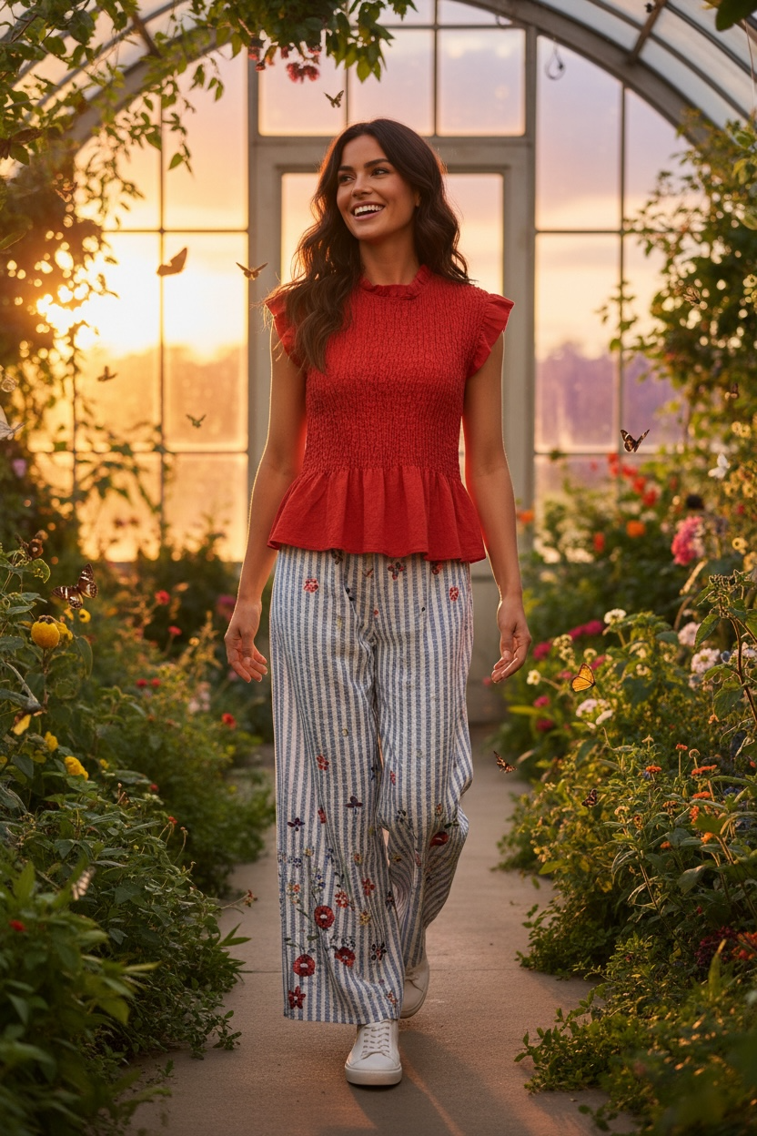 “Nina “ Italian embroidered cullottes
