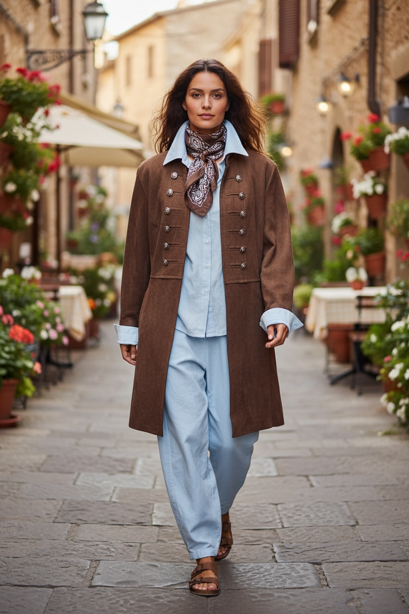 “Freida “ tan faux suede mid length jacket