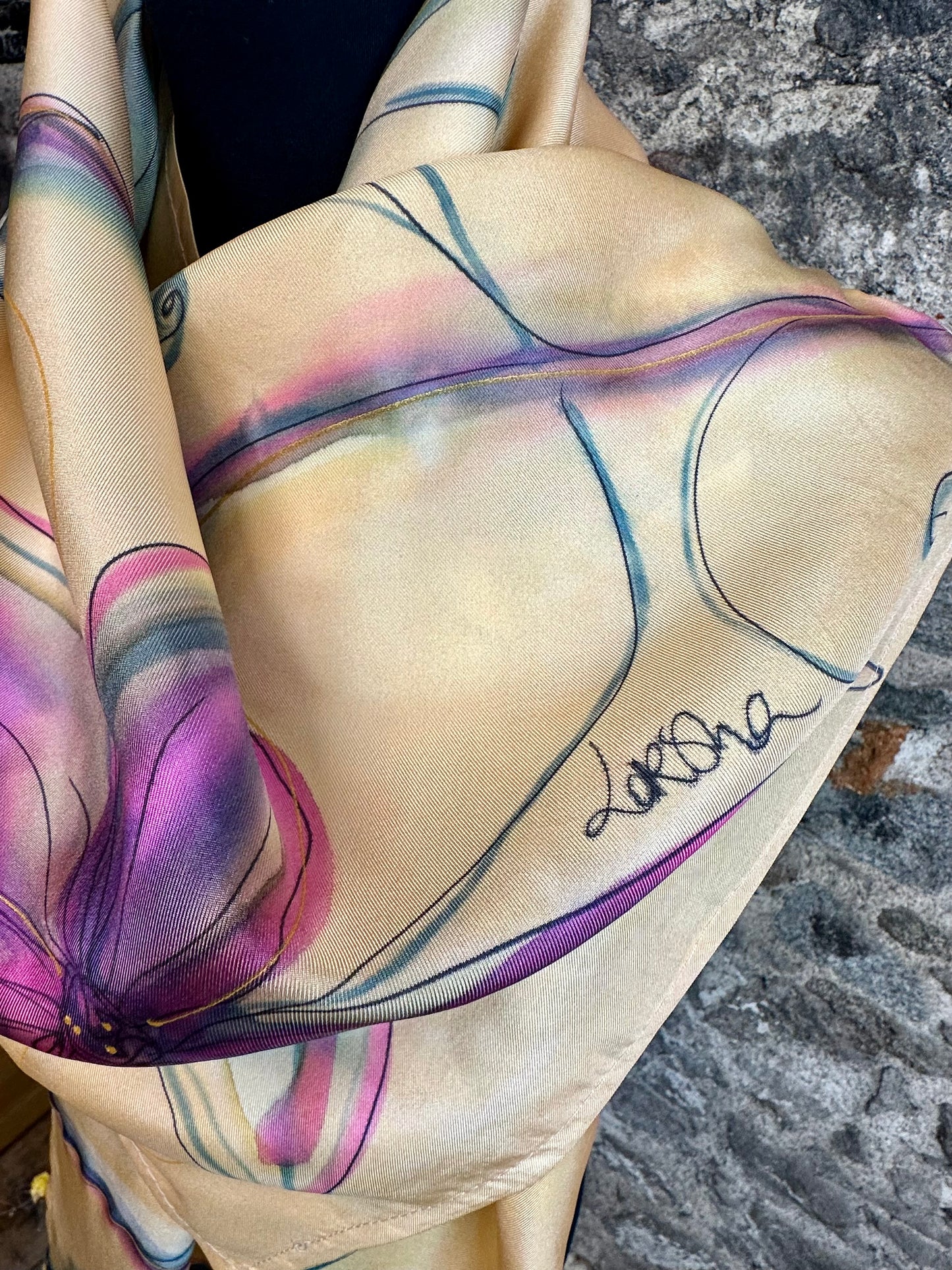 Lorsha Handpainted silk scarfs