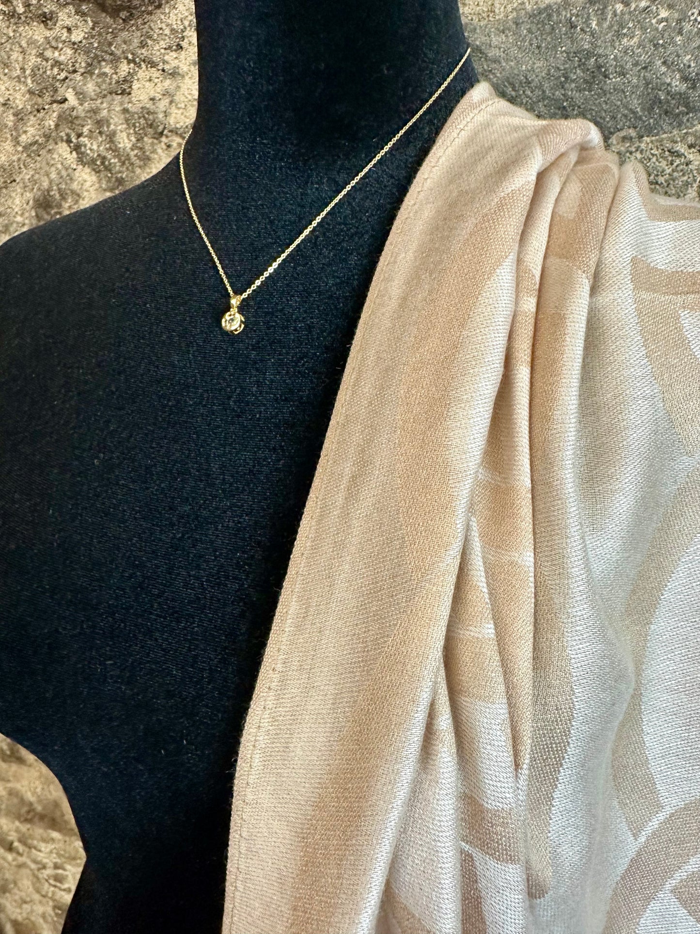 Buttermilk cream Heritage Irish designed knotwork pashmina
