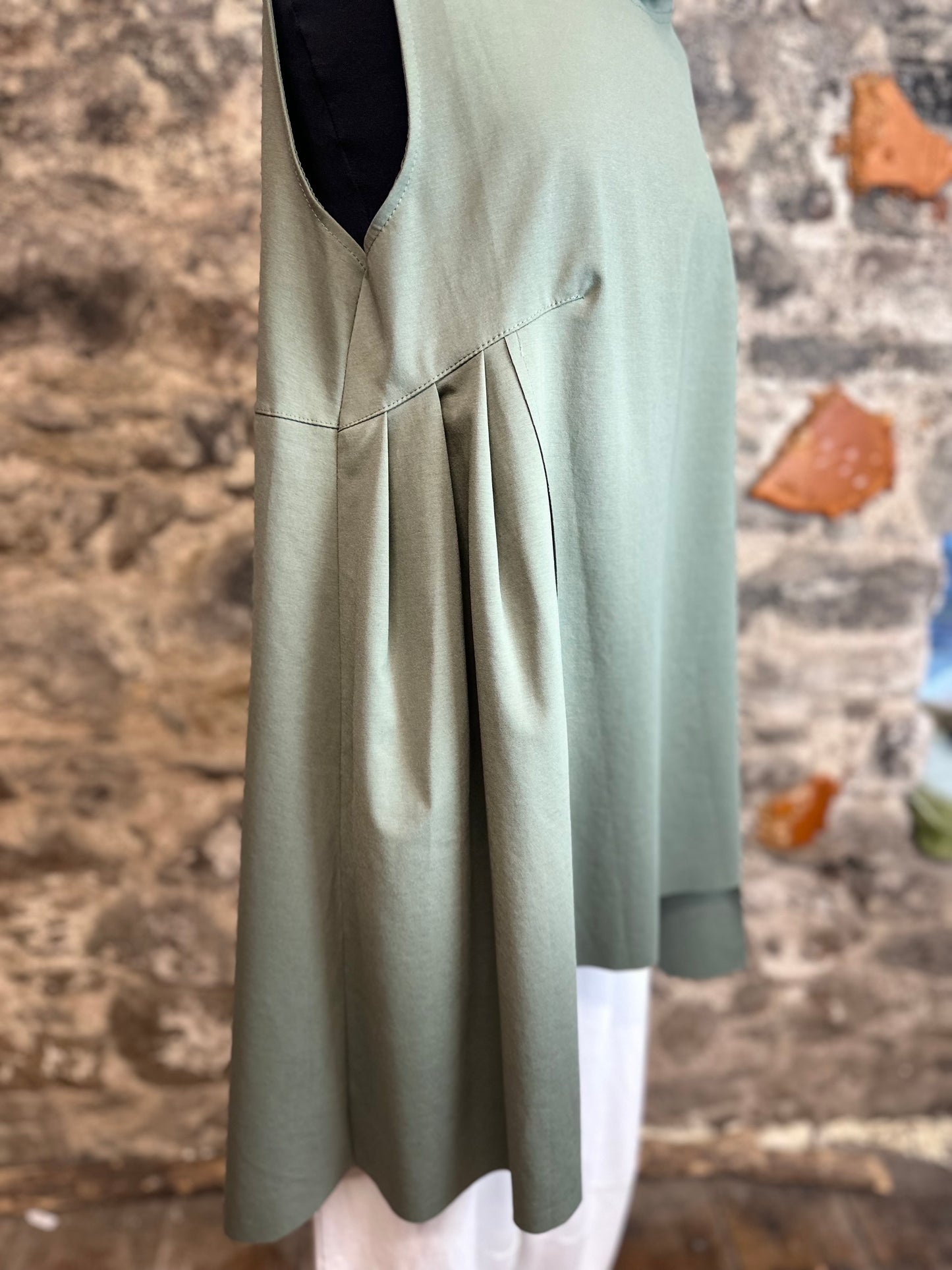 “Farrah” Italian sage green hi lo tunic