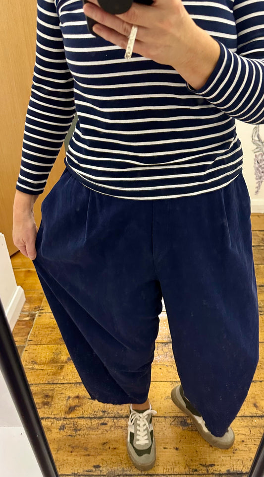 Tracey  “ French navy Italian pin corduroy culottes