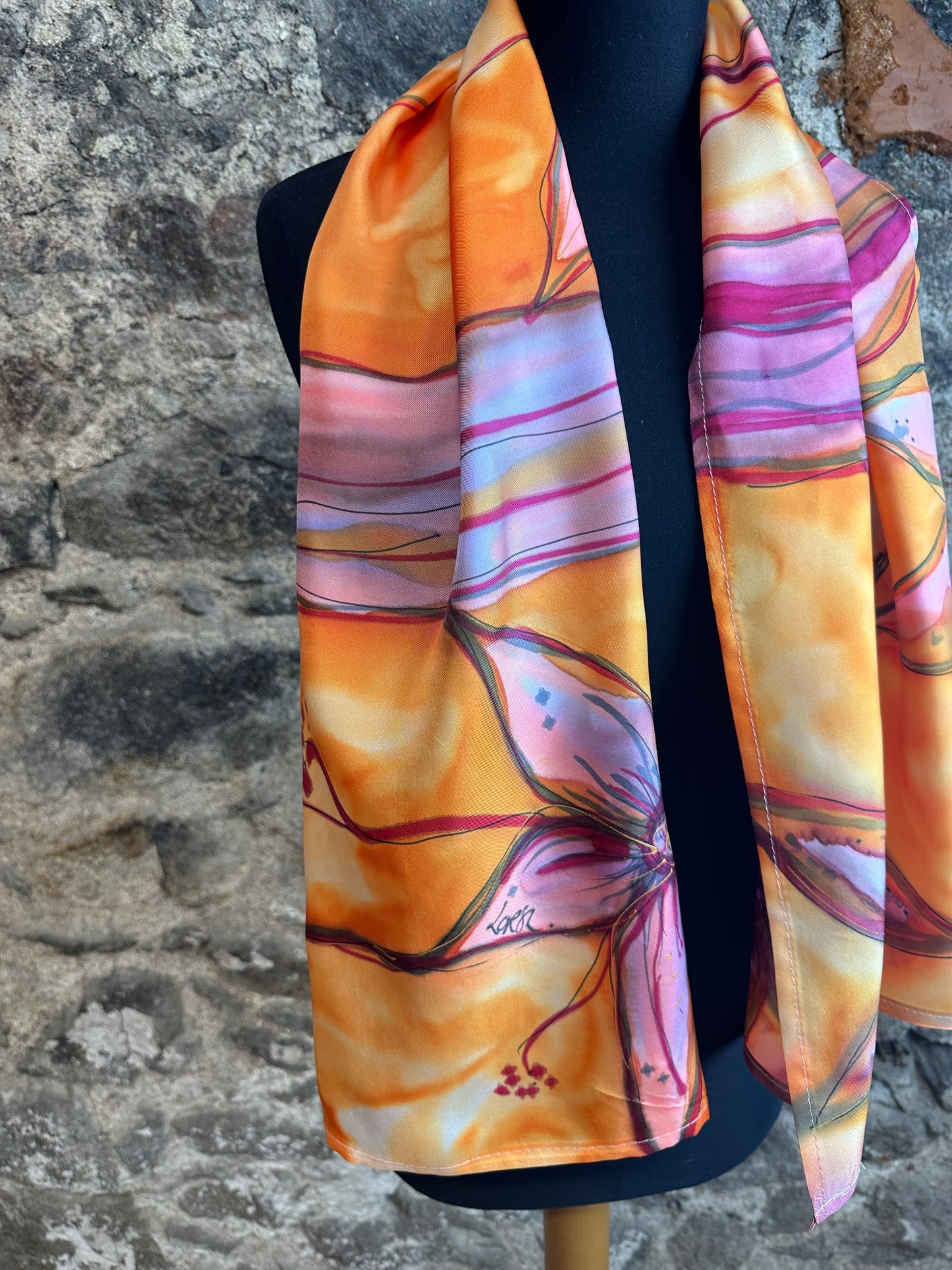 Lorshadesign Handpainted silk scarf