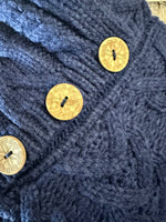 “Betty “ indigo cable knit Italian poncho