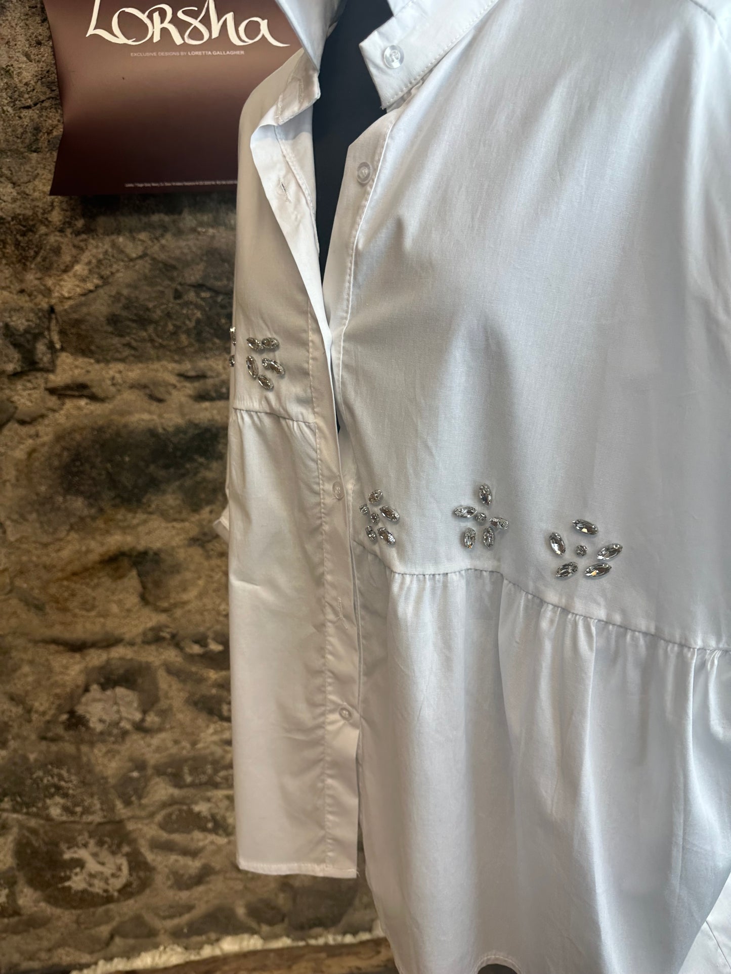 “Sira “ Italian diamantés dress shirt