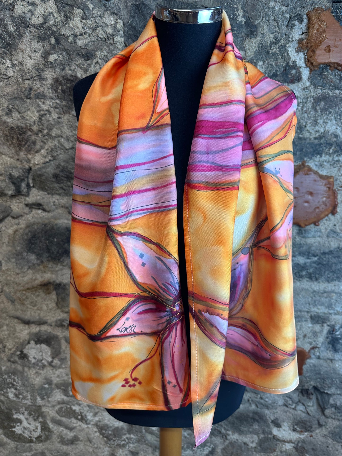 Lorshadesign Handpainted silk scarf